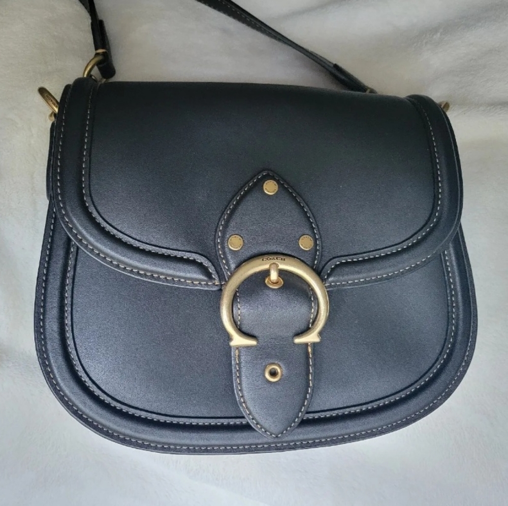 COACH Black Beat Saddle Bag